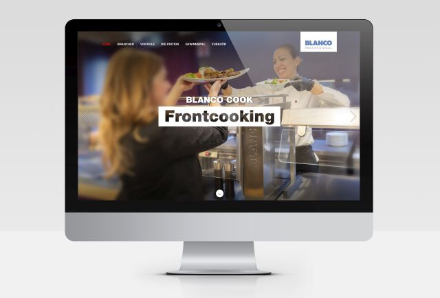 Die neue Frontcooking-Webpräsenz von Blanco Professional. Foto: Blanco Professional