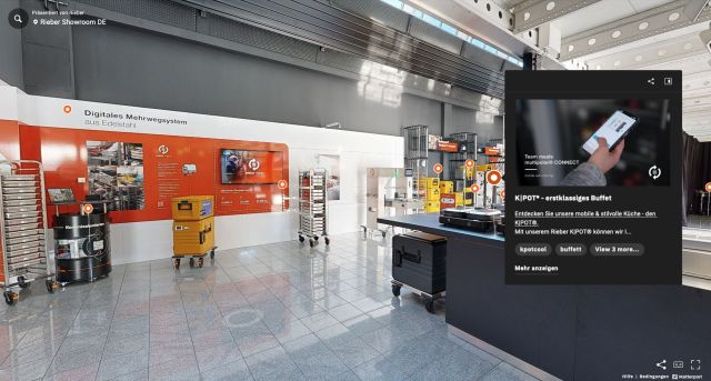 Praxisnahe Einblicke in das Rieber-Portfolio erhalten Kunden des Großküchentechnik-Herstellers im neuen 360-Grad-Showroom. Foto: Rieber