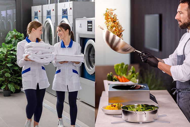 Auf dem Stand von Electrolux Professional können sich die Besucher von neuen Auftischkochgeräten und Waschmaschinen überzeugen lassen. Foto: Electrolux Professinal