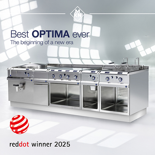 Die neue Profikochtechnik-Serie Optima von MKN wurde in diesem Jahr mit dem Red Dot Award für Produktdesign ausgezeichnet. Foto: MKN