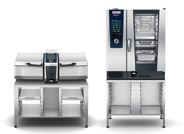 Die Kochsysteme iCombi Pro 10-1/1 (r.) und iVario Pro 2-S von Rational wurden mit dem German Design-Award 2021 ausgezeichnet. Foto: Rational